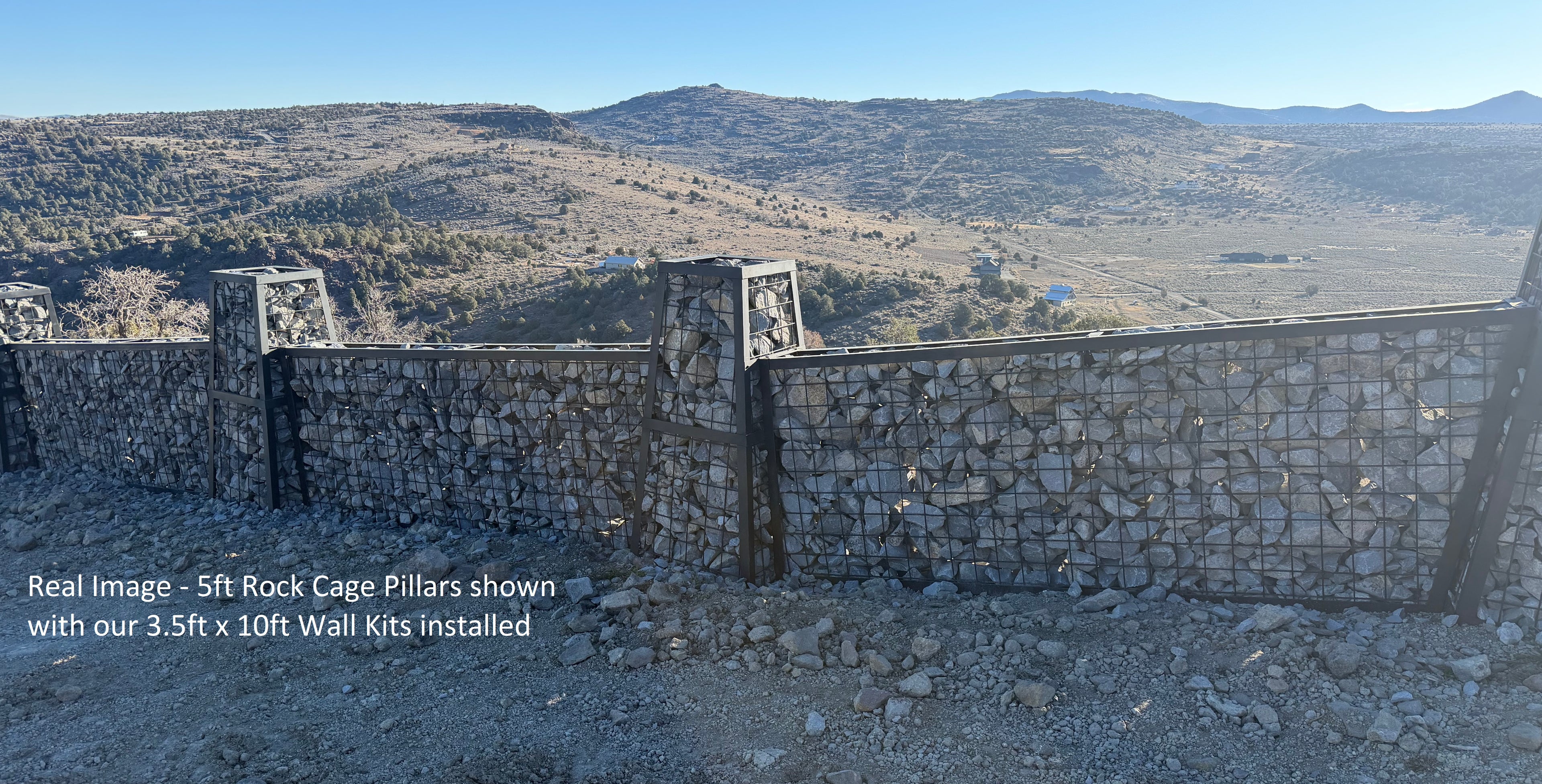 Rock Cage Pillar (Min. Qty 6) - 5ft Tall - FREE Shipping