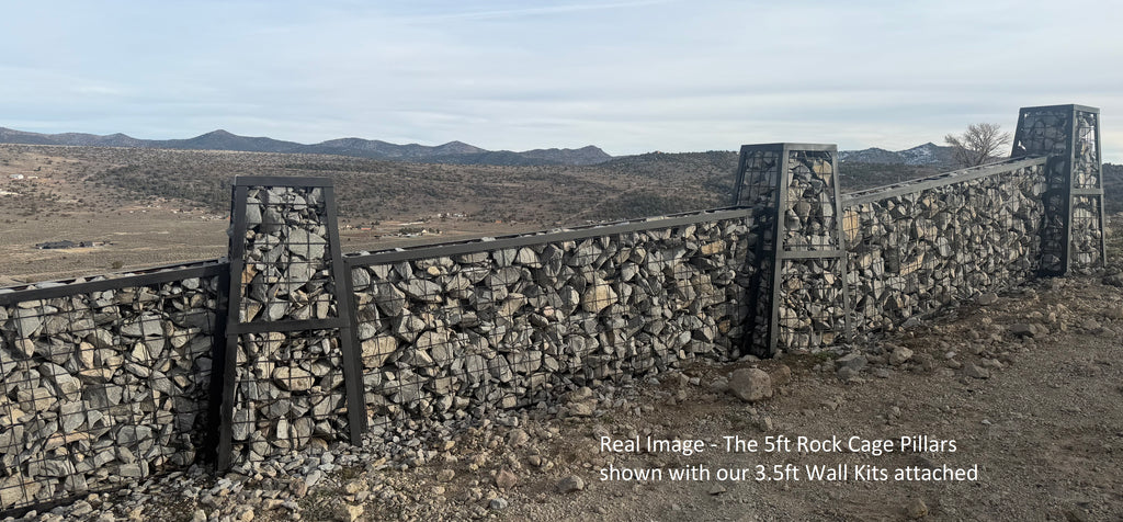 Rock Cage Pillar (Min. Qty 6) - 5ft Tall - FREE Shipping