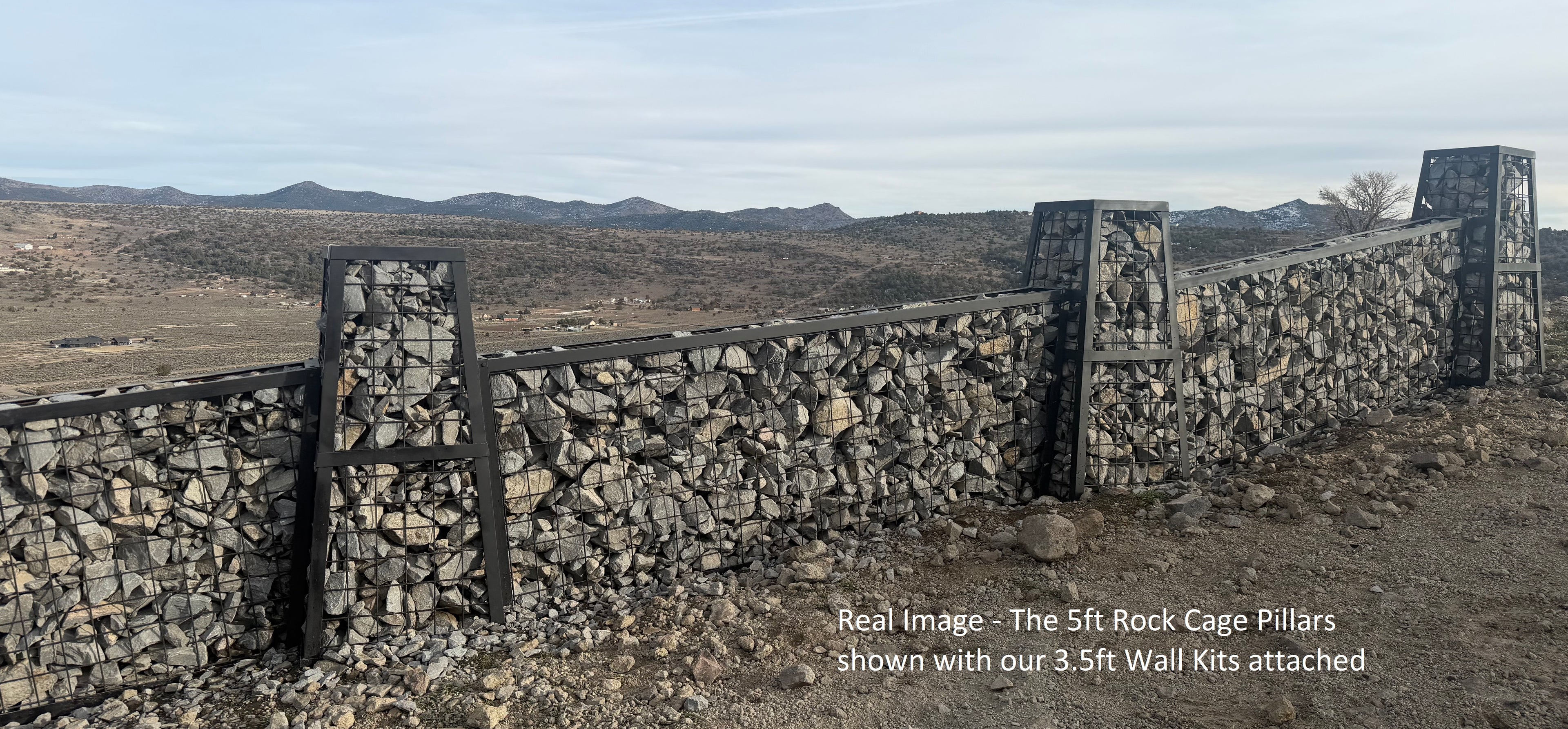 Rock Cage Pillar (Min. Qty 6) - 5ft Tall - FREE Shipping