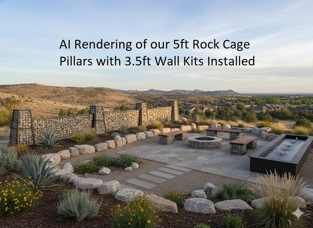 Rock Cage Pillar (Min. Qty 6) - 5ft Tall - FREE Shipping