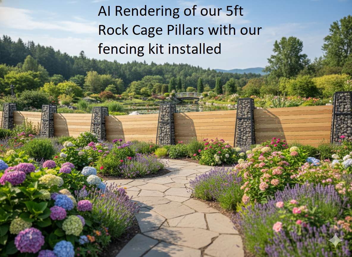 Rock Cage Pillar (Min. Qty 6) - 5ft Tall - FREE Shipping